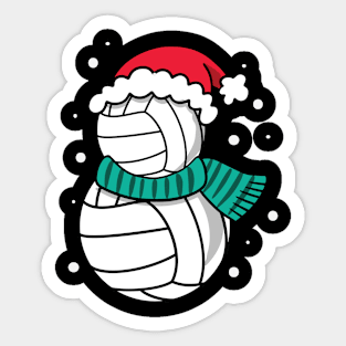 Christmas Volleyball Santa Hat Sticker